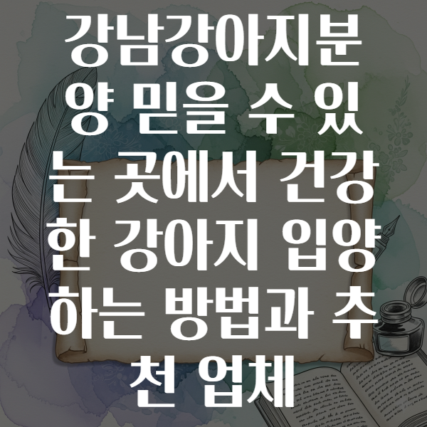 강남강아지분양